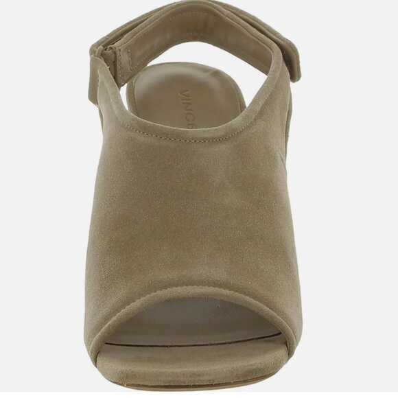 Vince Quest Solid Peep Toe Heels Dune Suede 9 - Picture 3 of 3